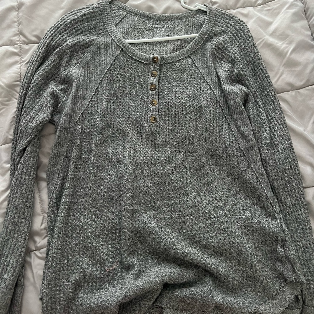 Grey henley sweater
